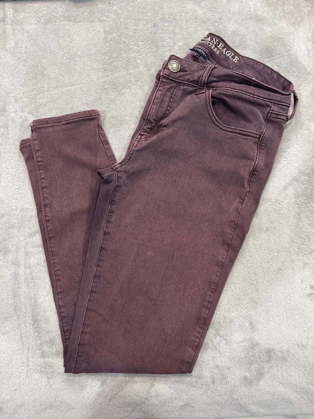 American Eagle Outfitters Super Stretch X Jegging Maroon Size 10 Regular
